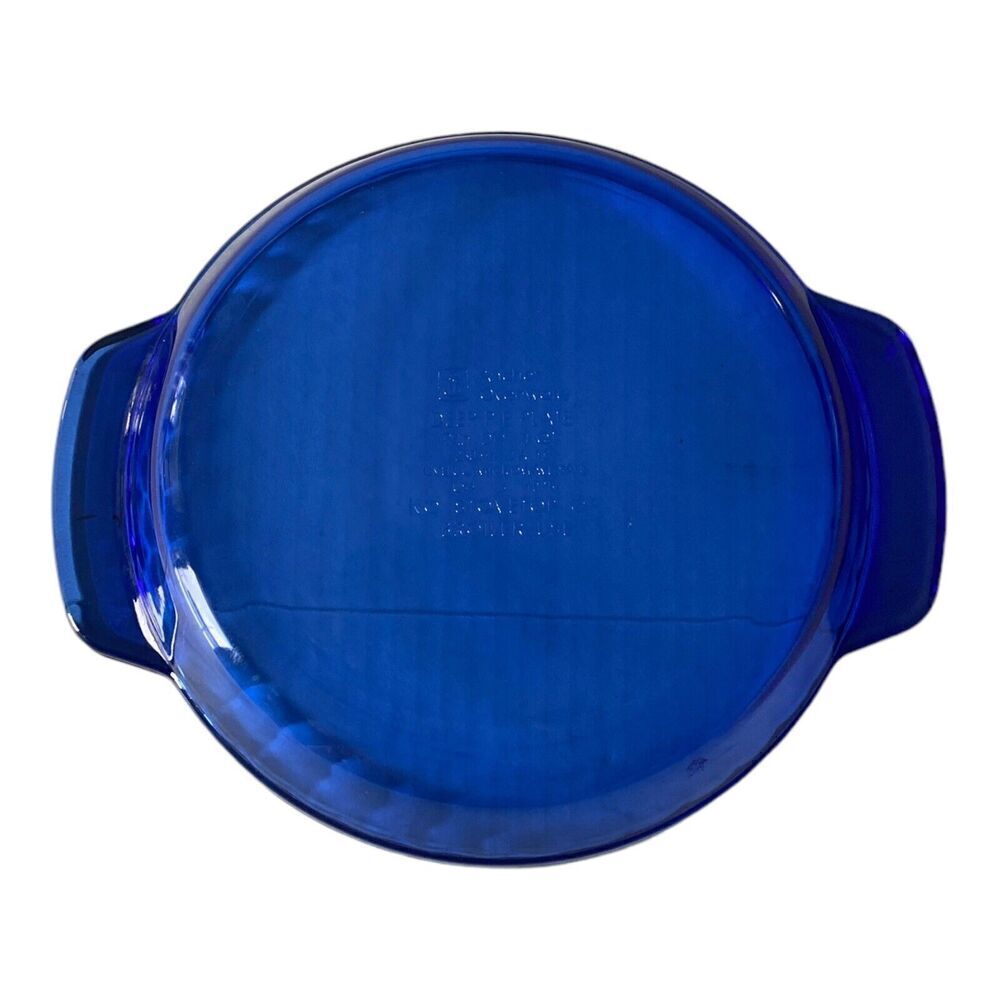 Anchor Hocking Deep Pie Plate Ovenware 9 Inch Vintage Cobalt Blue #1075 - Picture 2 of 5